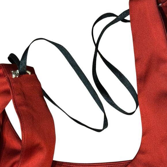 NWT 6P Donna Ricco Satin Mini Dress Square Neckline Elegant Holiday Work Party - Picture 13 of 16